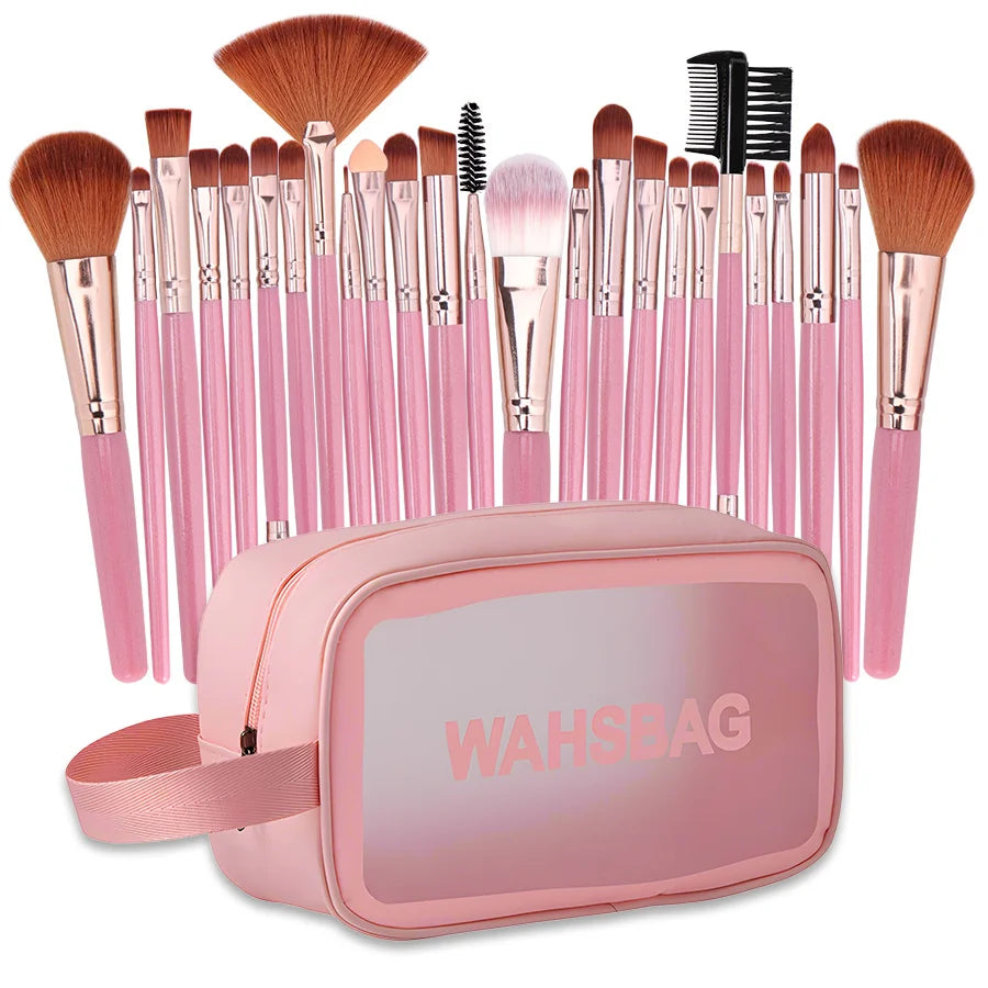 25-Piece Professional Makeup Brush Set with Portable Makeup Bag, Full Face Tools for Beginners and Professionals