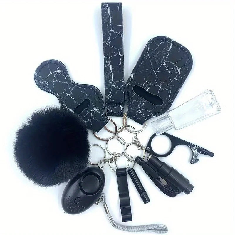 Safety Keychain Full Set, Self Defense Security Keychain Set With Personal Alarm Protective Keychain Accessories For Women Girls