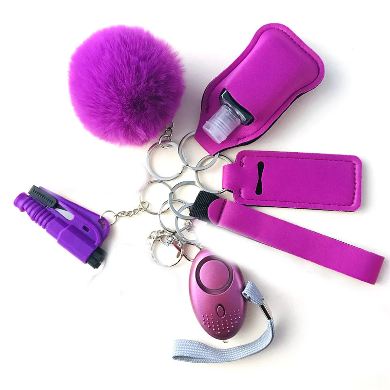 10Pcs Girl Security Self Defense Keychain Protection Personal Defensive Alarm Key chain Accessories Women Product