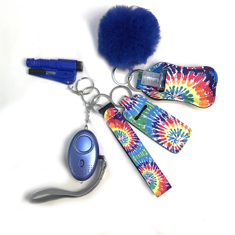 10Pcs Girl Security Self Defense Keychain Protection Personal Defensive Alarm Key chain Accessories Women Product