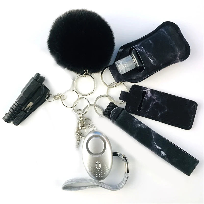 10Pcs Girl Security Self Defense Keychain Protection Personal Defensive Alarm Key chain Accessories Women Product