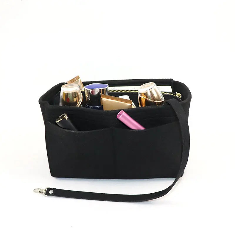 Make up Organizer Felt Insert Bag For Handbag Travel Inner Purse Portable Cosmetic Bag Fit Various Storage functional Bags