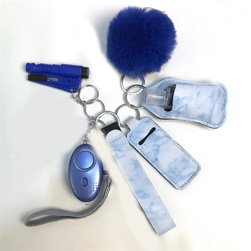 10Pcs Girl Security Self Defense Keychain Protection Personal Defensive Alarm Key chain Accessories Women Product