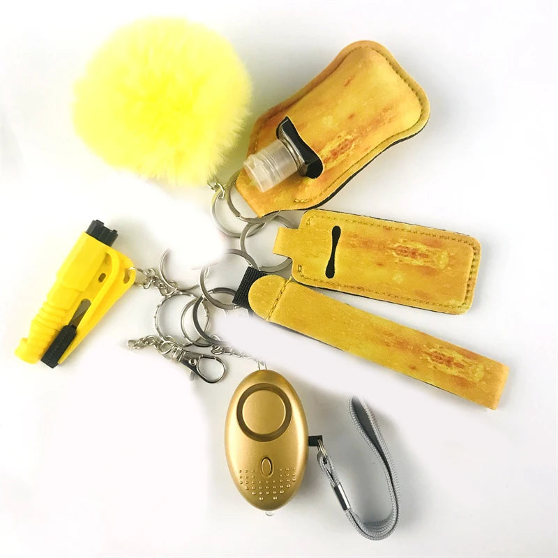 10Pcs Girl Security Self Defense Keychain Protection Personal Defensive Alarm Key chain Accessories Women Product