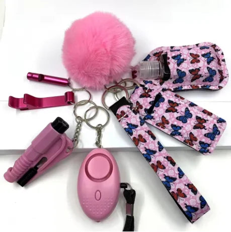 Safety Keychain Full Set, Self Defense Security Keychain Set With Personal Alarm Protective Keychain Accessories For Women Girls