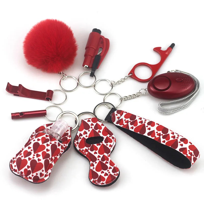 Safety Keychain Full Set, Self Defense Security Keychain Set With Personal Alarm Protective Keychain Accessories For Women Girls