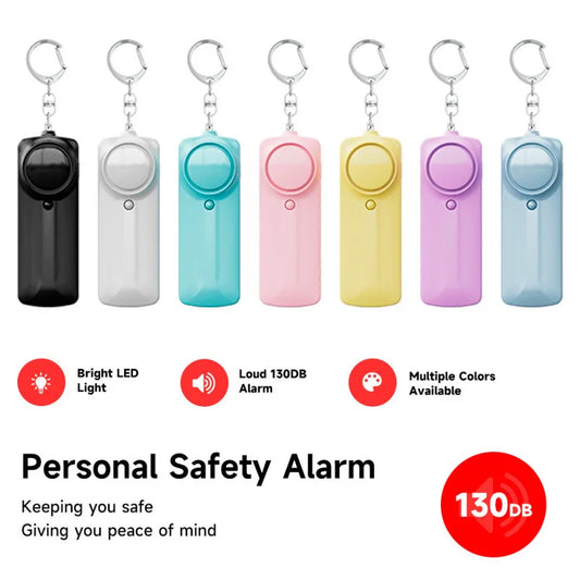 Personal Self Defense Alarm 130db Self Defense Siren Safety Alarm For Women Girl Personal Keychain Alarm with LED Alarm