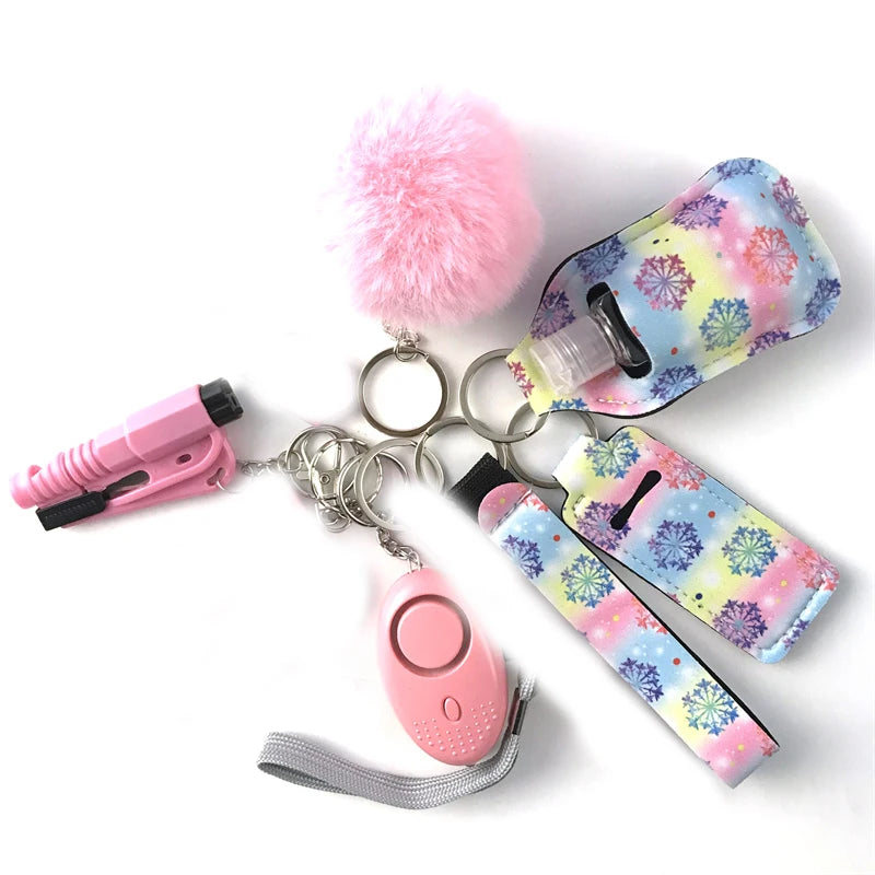 10Pcs Girl Security Self Defense Keychain Protection Personal Defensive Alarm Key chain Accessories Women Product