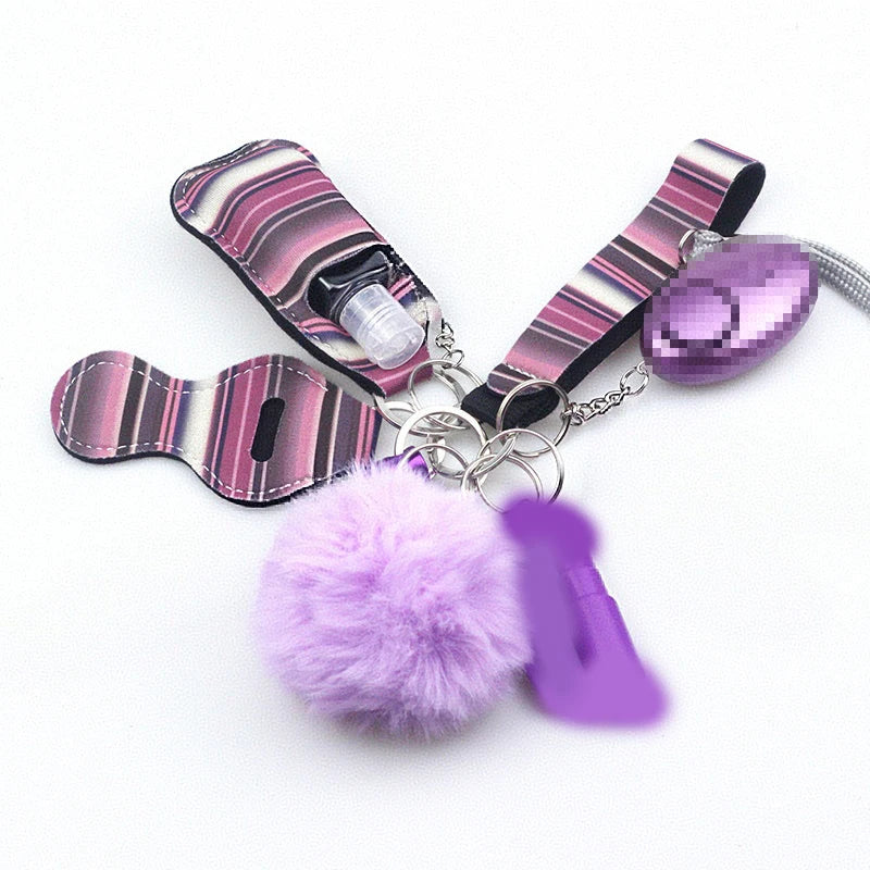 10Pcs Girl Security Self Defense Keychain Protection Personal Defensive Alarm Key chain Accessories Women Product