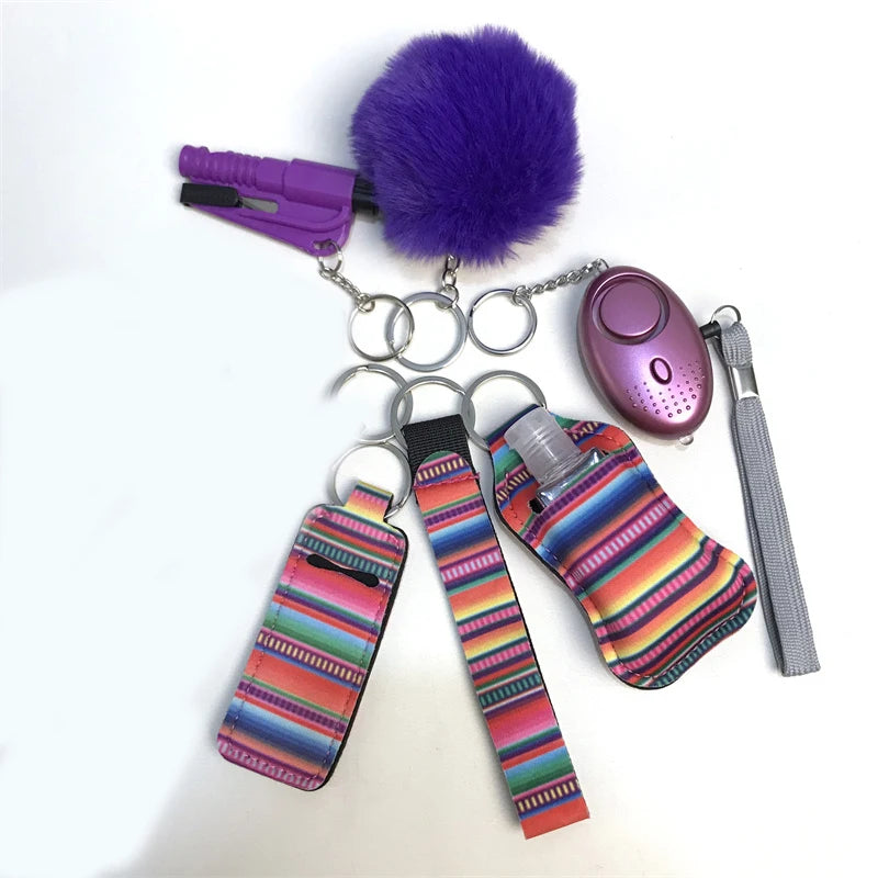 10Pcs Girl Security Self Defense Keychain Protection Personal Defensive Alarm Key chain Accessories Women Product