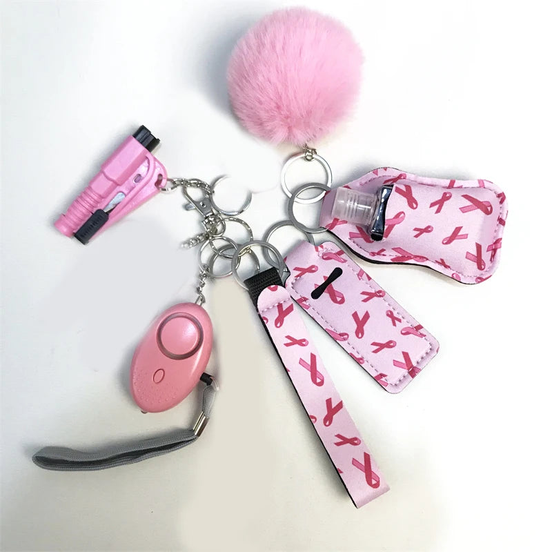 10Pcs Girl Security Self Defense Keychain Protection Personal Defensive Alarm Key chain Accessories Women Product