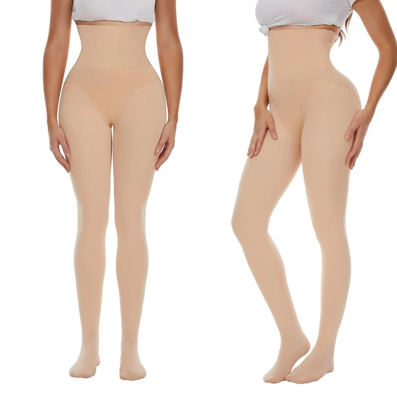 Fleece Tights Autumn Winter Woman Pantyhose Translucent Wool Sock Pants Stocking Fleece Lined Tights Thermal Legging Fake