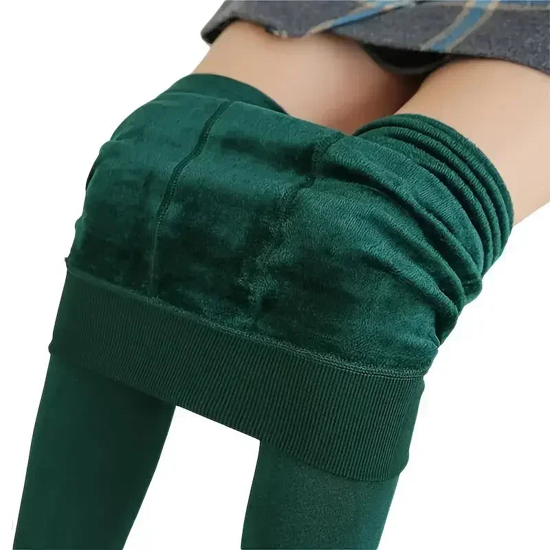 Colorful Fleece Lined Tights Winter Women Thermal Pantyhose for Female Panty Polar Skin Black Effect Stockings Thermal Leggings