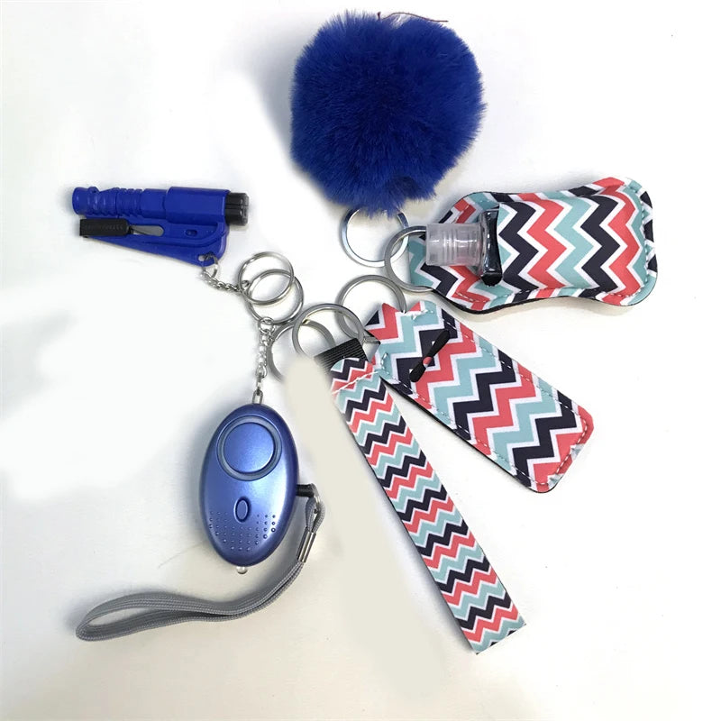10Pcs Girl Security Self Defense Keychain Protection Personal Defensive Alarm Key chain Accessories Women Product