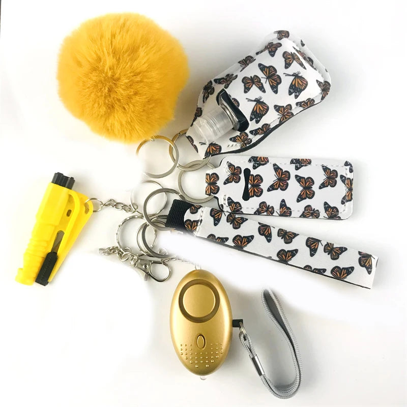 10Pcs Girl Security Self Defense Keychain Protection Personal Defensive Alarm Key chain Accessories Women Product