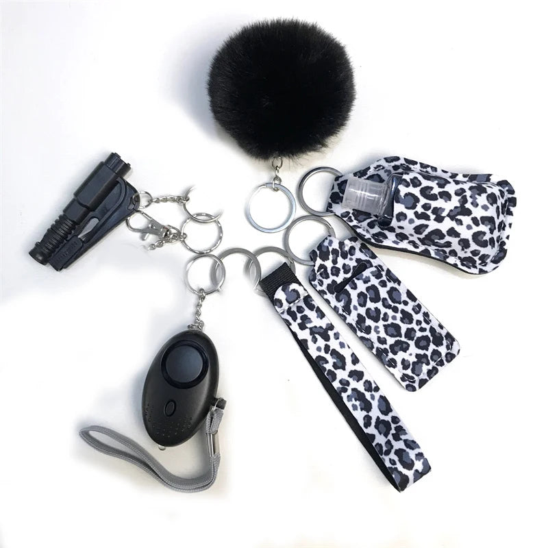 10Pcs Girl Security Self Defense Keychain Protection Personal Defensive Alarm Key chain Accessories Women Product