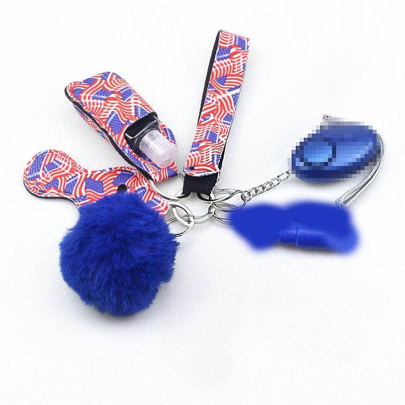 10Pcs Girl Security Self Defense Keychain Protection Personal Defensive Alarm Key chain Accessories Women Product