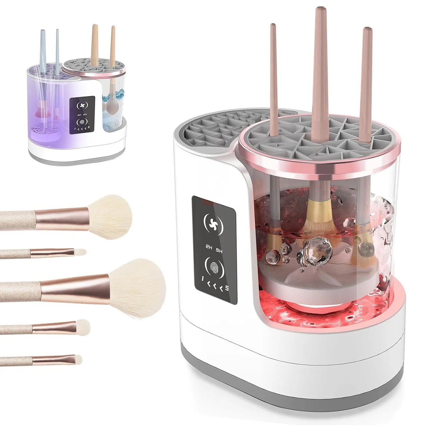 Electric make-up brush cleaner for all beauty make-up brush sets, contour, eyeshadow, blush brushes, concealer foundation