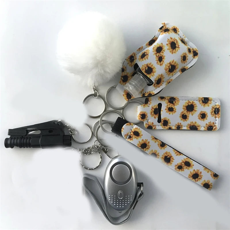 10Pcs Girl Security Self Defense Keychain Protection Personal Defensive Alarm Key chain Accessories Women Product