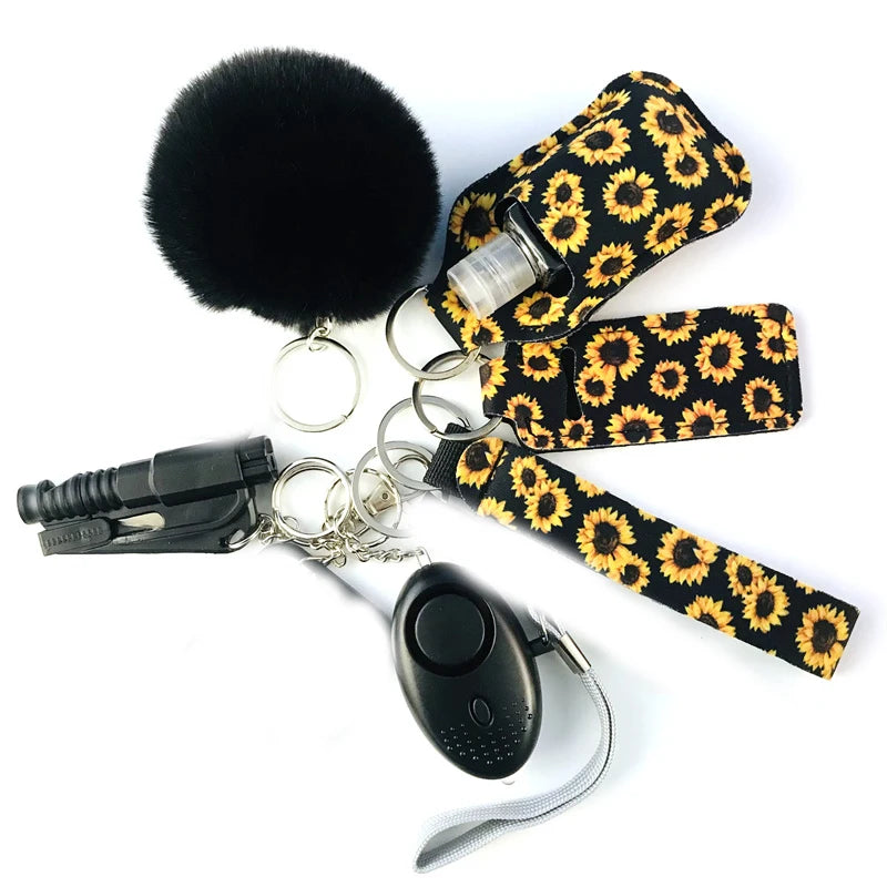 10Pcs Girl Security Self Defense Keychain Protection Personal Defensive Alarm Key chain Accessories Women Product